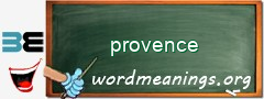 WordMeaning blackboard for provence